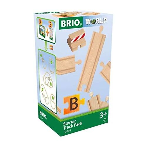  BRIO World - 33394 Starter Track Pack | 13Piece Wooden Train Tracks For Kids Ages 3 & Up