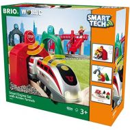 Brio World Smart Tech 33873 - Large Smart Engine Set with Action Tunnels, Includes 17 Pieces, Smart Engine and Tunnels, Wooden Tracks for Wooden Train, Railway