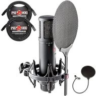 Briskdrop sE Electronics SE2200 Large-Diaphragm Condenser Microphone Bundle with Shockmount, Pop Screen Filter and 2 10ft XLR Cables