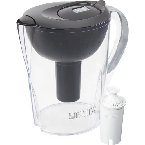  Brita Pacifica Water Filtration Pitcher with 1 Filter, 10-Cup, BPA Free, Black