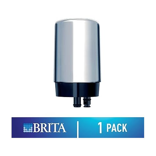  Brita Tap Water Filter, Water Filtration System Replacement Filters For Faucets, Reduces Lead, BPA Free - Chrome, 1 Count