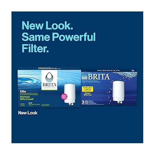  Brita Faucet Mount System Replacement Filter, Reduces Lead, Made Without BPA, White, 3 Count