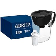 Brita Large Water Filter Pitcher for Tap and Drinking Water with SmartLight Filter Change Indicator, Includes 1 Standard Filter, BPA-Free, Lasts 2 Months, 10-Cup Capacity, Stretch Limo Black