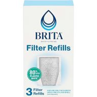 Brita Refillable Filter Refill Packs for Pitchers and Dispensers, BPA-Free, 80% Less Plastic*, Each Water Filter Lasts Two Months, For Use with Refillable Filter Shell (Sold Separately), 3 Filters
