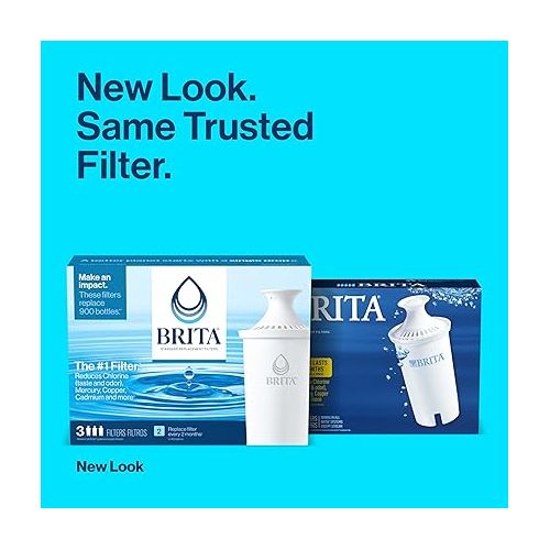  Brita Standard Water Filter Replacements for Pitchers and Dispensers, BPA-Free, Replaces 1,800 Plastic Water Bottles a Year, Lasts Two Months or 40 Gallons, Includes 3 Filters for Pitchers