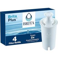 Brita Plus Water Filter, BPA-Free, High-Density Replacement Filter for Pitchers and Dispensers, Reduces 2x Contaminants*, Lasts Two Months or 40 Gallons, Includes 4 Filters