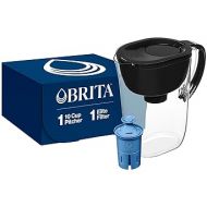 Brita Everyday Elite Water Filter Pitcher with SmartLight Filter Change Indicator, BPA-Free, Replaces 1,800 Plastic Water Bottles a Year, Lasts Six Months, Includes 1 Filter, Large - 10-Cup, Black