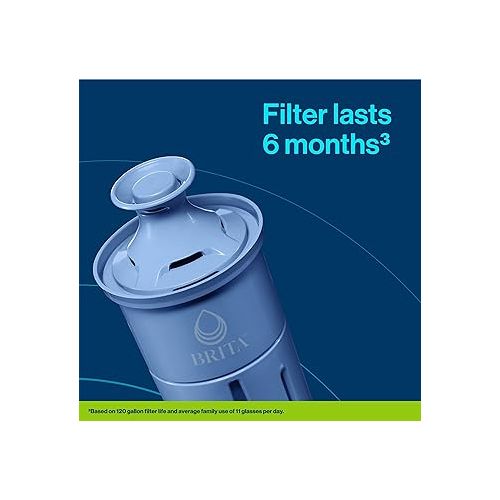  Brita Everyday Elite Water Filter Pitcher with SmartLight Filter Change Indicator, BPA-Free, Replaces 1,800 Plastic Water Bottles a Year, Lasts Six Months, Includes 1 Filter, Large - 10-Cup, Black