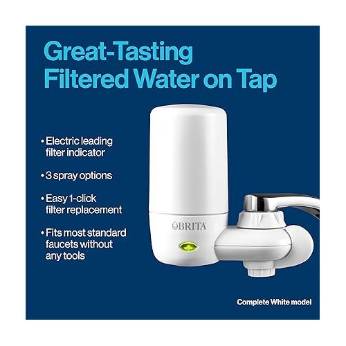  Brita Faucet Mount System Replacement Filter, Reduces Lead, Made Without BPA, Chrome, 3 Count