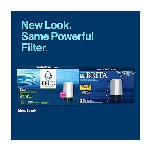  Brita Faucet Mount System Replacement Filter, Reduces Lead, Made Without BPA, Chrome, 3 Count