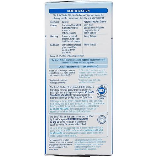  Brita Standard Water Filter, Standard Replacement Filters for Pitchers and Dispensers, BPA Free - 5 Count