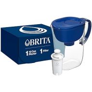 Brita Large Water Filter Pitcher for Tap and Drinking Water with SmartLight Filter Change Indicator, Includes 1 Standard Filter, BPA-Free, Lasts 2 Months, 10-Cup Capacity, Mazarine Blue