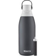 Brita Stainless Steel Premium Filtering Water Bottle, BPA-Free, Reusable, Insulated, Replaces 300 Plastic Water Bottles, Filter Lasts 2 Months or 40 Gallons, Includes 1 Filter, Carbon - 32 oz.