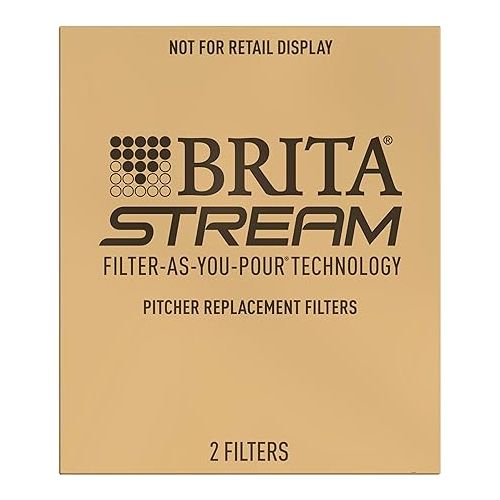  Brita Stream Pitcher Water Filter for Pitchers and Dispensers, BPA-Free, Replaces 1,800 Plastic Water Bottles a Year, Lasts Two Months or 40 Gallons, Includes 2 Filters