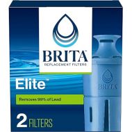 Brita Elite Water Filter Replacements for Pitchers and Dispensers, BPA-Free, Replaces 1,800 Plastic Water Bottles, Lasts Six Months or 120 Gallons, Includes 2 Pitcher Replacement Filters