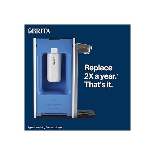  Brita Hub Replacement Water Filter, BPA-Free, Replaces 900 Plastic Water Bottles, Lasts Six Months or 120 Gallons, Includes 1 Filter, Kitchen Essential, White