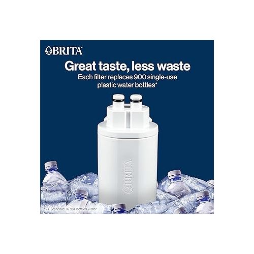  Brita Hub Replacement Water Filter, BPA-Free, Replaces 900 Plastic Water Bottles, Lasts Six Months or 120 Gallons, Includes 1 Filter, Kitchen Essential, White