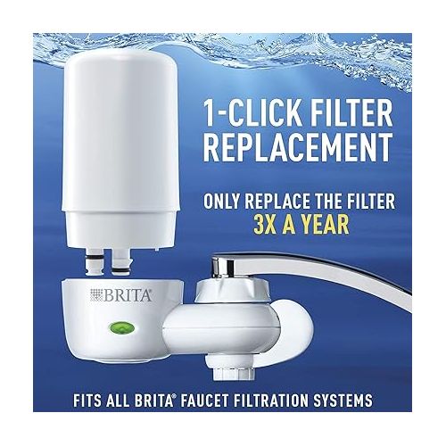  Brita COMINHKR063772 Tap Faucet Water, Includes:1 System+2 Filters, White