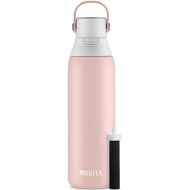 Brita Stainless Steel Premium Filtering Water Bottle, BPA-Free, Reusable, Insulated, Replaces 300 Plastic Water Bottles, Filter Lasts 2 Months or 40 Gallons, Includes 1 Filter, Rose - 20 oz.
