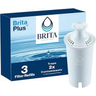 Brita Plus Water Filter, BPA-Free, High-Density Replacement Filter for Pitchers and Dispensers, Reduces 2x Contaminants*, Lasts Two Months or 40 Gallons, Includes 3 Filters