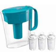 Brita Water Filter Pitcher for Tap and Drinking Water with SmartLight Filter Change Indicator, Includes 3 Standard Filters, Last 2 Months Each, 6-Cup Capacity, BPA Free, Turquoise