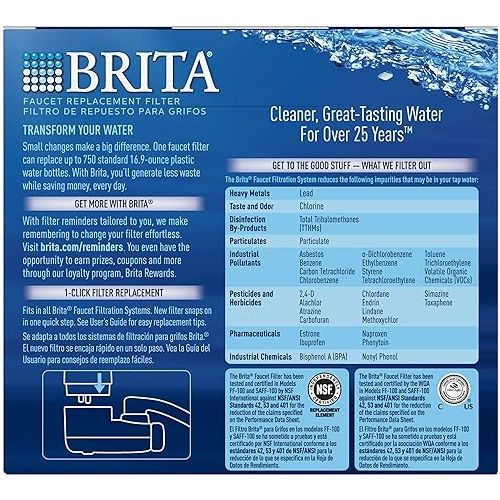  Brita On Tap Filtration system Replacement Filter, White