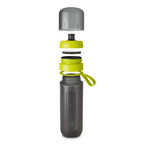  Brita BRITA Wasserfilter-Flasche fill&go Active Limone  Robuste Sport Trinkflasche mit Wasserfilter fuer unterwegs aus BPA-freiem Kunststoff  Zusammendrueckbar