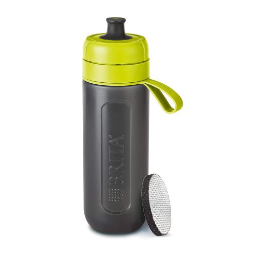  Brita BRITA Wasserfilter-Flasche fill&go Active Limone  Robuste Sport Trinkflasche mit Wasserfilter fuer unterwegs aus BPA-freiem Kunststoff  Zusammendrueckbar