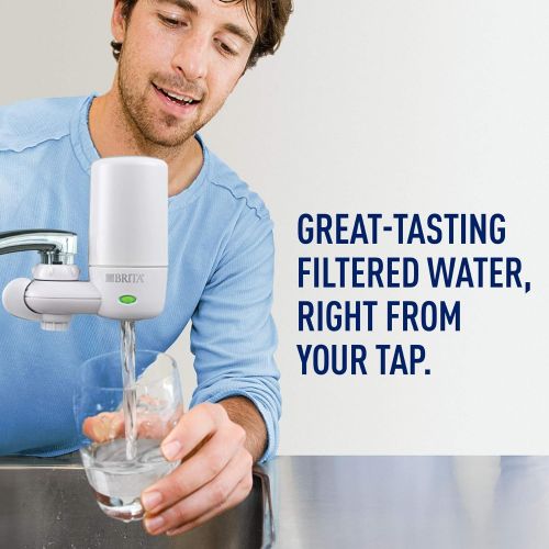  [아마존 핫딜] [아마존핫딜]Brita Tap Water Filter System, Water Faucet Filtration System with Filter Change Reminder, Reduces Lead, BPA Free, Fits Standard Faucets Only - Complete, White