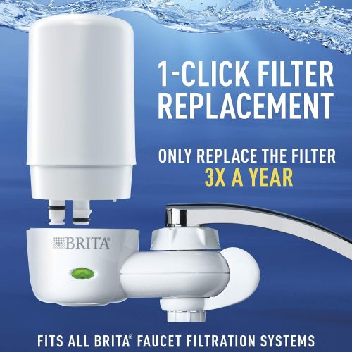  [아마존 핫딜] [아마존핫딜]Brita Tap Water Filter System, Water Faucet Filtration System with Filter Change Reminder, Reduces Lead, BPA Free, Fits Standard Faucets Only - Complete, White