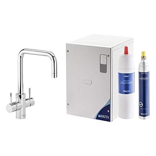  Brita Wassersprudler yource pro Select Elektronisch mit CO2 Zylinder - Mit Filter und Kuehlung - Armatur rund, Chrom glanzend