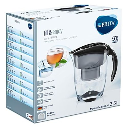  Visit the Brita Store BRITA Elemaris Meter XL Water Filter Jug, 3.5 L - Black