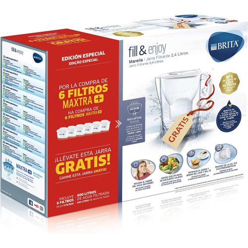  Visit the Brita Store Brita Marella Jug + Pack of Renova Maxtra + Pack of 6