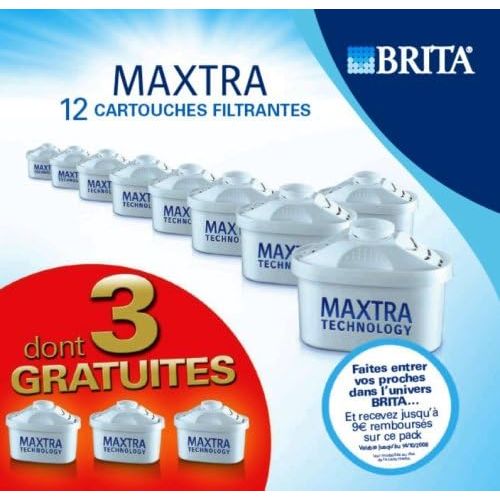  Pack of 12 Brita Maxtra Filter Cartridges (9 + 3 free). 12 Cartridges in total.