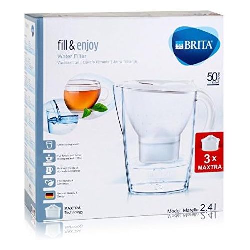  Visit the Brita Store BRITA Marella Cool Water Filter Jug, White - 3 Cartridges (Starter Pack )