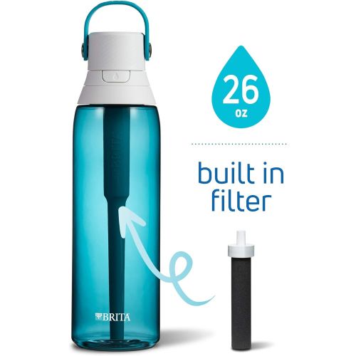  Brita Water Bottle with Filter, 26 Ounce Premium Filtered Water Bottle, BPA Free, Sea Glass