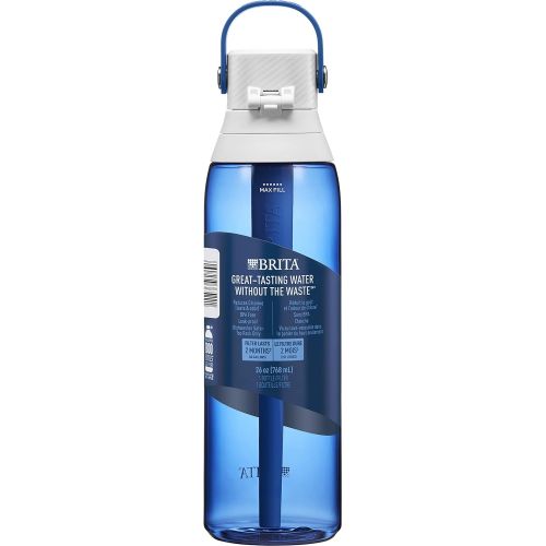  Brita Water Bottle with Filter, 26 Ounce Premium Filtered Water Bottle, BPA Free, Sapphire