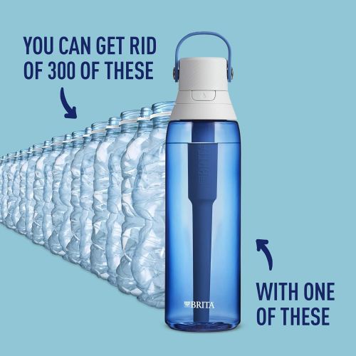  Brita Water Bottle with Filter, 26 Ounce Premium Filtered Water Bottle, BPA Free, Sapphire