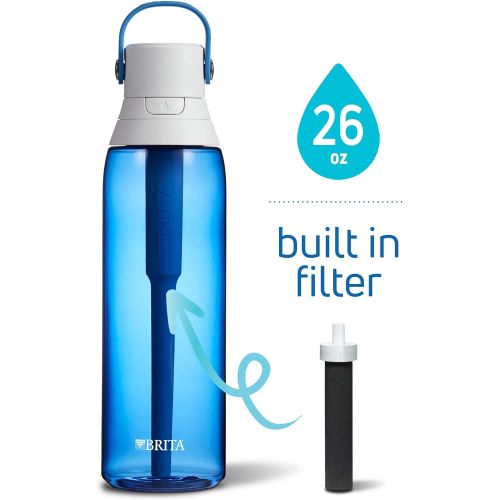  Brita Water Bottle with Filter, 26 Ounce Premium Filtered Water Bottle, BPA Free, Sapphire