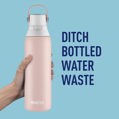  Brita Stainless Steel Water Filter Bottle, 20 Ounce, Rose, 1 Count