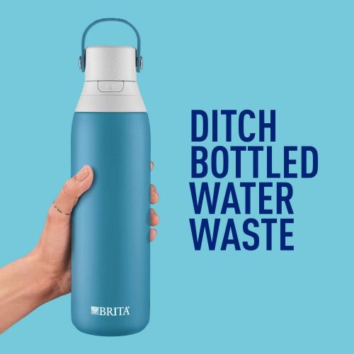  [아마존베스트]Brita Stainless Steel Water Filter Bottle, 20 oz, Blue Jay