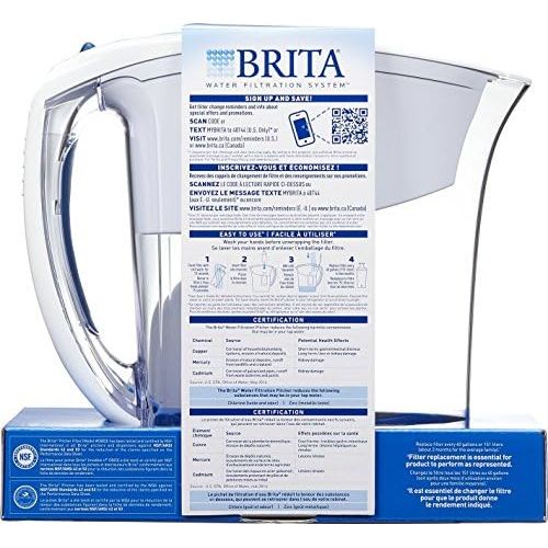  BRITA Small 6 Cup Water Filter Jug with 1 Standard Filter, BPA Free, Space Saving, White