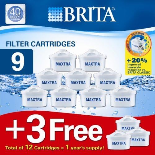  Brita Maxtra 9 Pack Water Filter Cartridges (+3 Free)