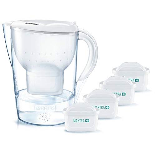  BRITA Marella XL Water Filter Including 4 Maxtra+ Pure Performance Filter Cartridges (White)