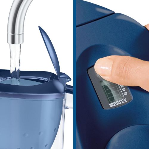  BRITA water filter Marella blue incl. 3 MAXTRA + filter cartridges - BRITA filter starter package for reducing lime, chlorine and substances that impair taste in the water