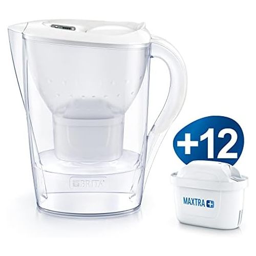  Brita Marella Water Filter 12-Month Pack, Including 12 Maxtra+ Filter Cartridges, White