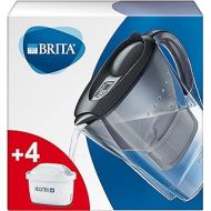 BRITA Marella Water Filter Grey Including 4 Maxtra+ Filter Cartridges - Brita Filter Value Pack for Reducing Lime, Chlorine, Lead, Copper & Flavour-Disrupting Substances in the Wat