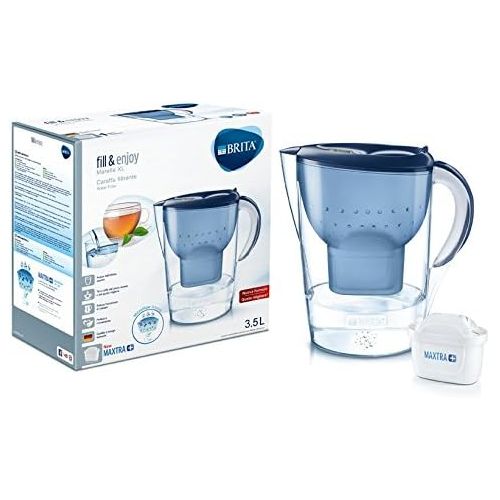  Brita Carafe with water filter, compatible with Maxtra+ cartridges, colour: white, 3.5 L, blue.