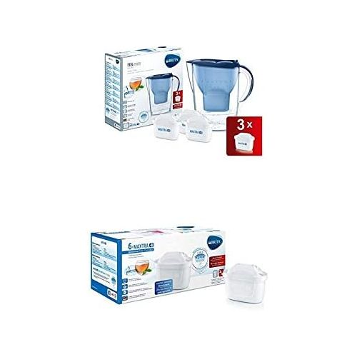  Brita Marella Water Filter Starter Pack Including 3 Maxtra+ Filter Cartridges Blue + Maxtra+ Filter Cartridges Pack of 6 White