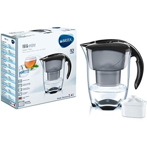  BRITA Elemaris Meter Cool Water Filter Jug, 2.4 L - Black